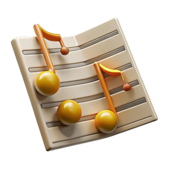 dramatic artistic Music Score Handwritten Notes Isolated Element Transparent Background professional png