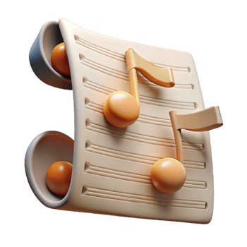 elegant creative Music Score Handwritten Notes Isolated Element Transparent Background exclusive png