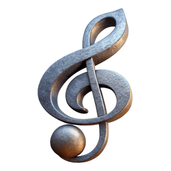 beautiful contemporary Music Sheet Treble Clef Close Up on Transparent Background genuine png