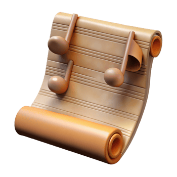 magnificent creative Music Sheet Vintage Style Transparent Background high resolution png