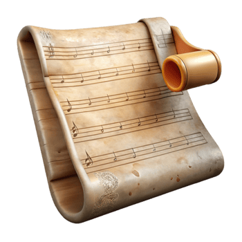 elegant abstract Music Sheet Vintage Style Transparent Background premium png
