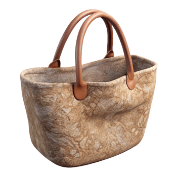 elegant vintage Natural Fiber Tote Bag with Long Handles Transparent Background png