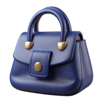 dramatic artistic Navy Blue Leather Handbag Handle Detail Transparent png