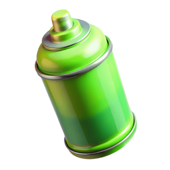 dramatic artistic Neon Green Hairspray Can Cutout Transparent Background genuine png