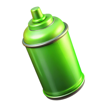 dramatic modern Neon Green Hairspray Can Cutout Transparent Background png