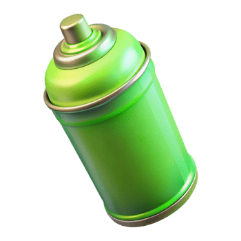 dramatic vintage Neon Green Hairspray Can Cutout Transparent Background original png