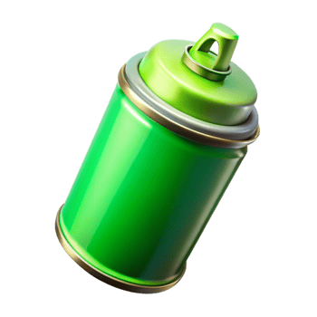 dramatic minimalist Neon Green Hairspray Can Cutout Transparent Background original png