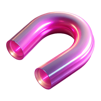 stunning abstract Neon Light Tube Pink Bent Isolated Transparent Background detailed png