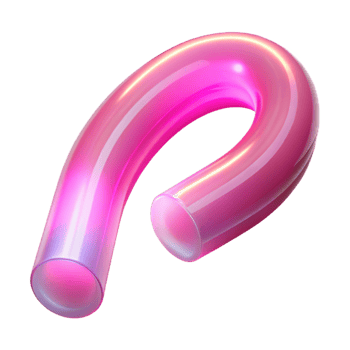 extraordinary abstract Neon Light Tube Pink Bent Isolated Transparent Background png