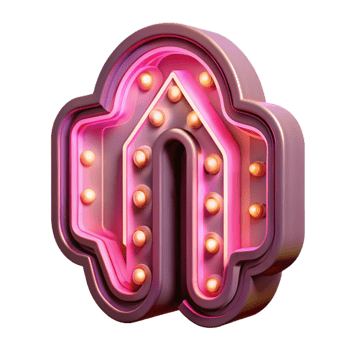 dramatic vintage Neon Sign Retro Style Pink Isolated high quality png