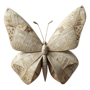 wonderful modern Newspaper Butterfly Craft Delicate Design Cutout premium png
