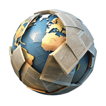 extraordinary vintage Newspaper Collage Art Earth Globe Isolated Element high quality png