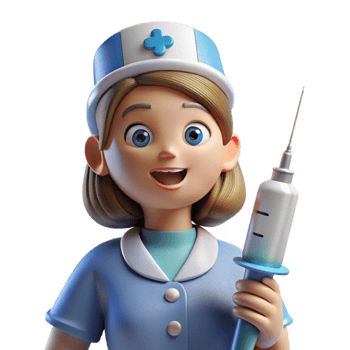 dramatic modern Nurse with Syringe Side Angle Isolated Element png