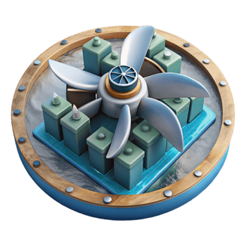 beautiful creative Ocean Current Turbine Array Layout Illustration Isolated high resolution png