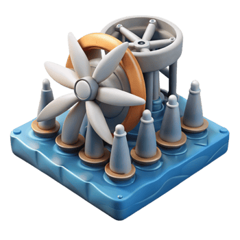 magnificent rustic Ocean Current Turbine Array Layout Illustration Isolated original png