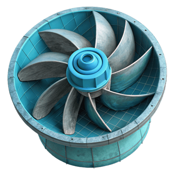 wonderful contemporary Ocean Current Turbine Design Blueprint Isolated professional png