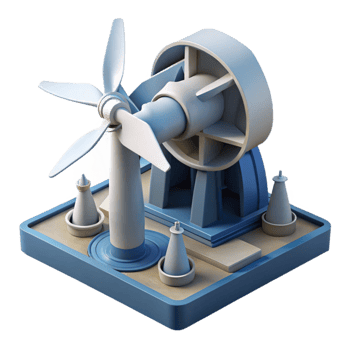 wonderful abstract Ocean Current Turbine Support Structure with Stable Design original png