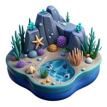 wonderful modern Ocean Depths Scene Element original png