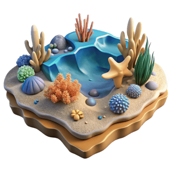 wonderful vintage Ocean Floor Landscape Cutout Sandy Bottom Isolated exclusive png