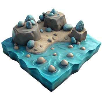 wonderful rustic Ocean Floor with Rocks Element high resolution png