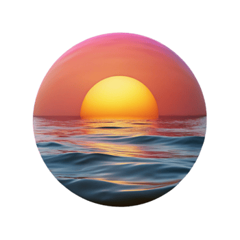 impressive artistic Ocean Sunrise Pink and Orange Hues Calm Waters Transparent Background original png