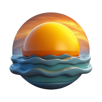 stunning abstract Ocean Sunrise Scene Cutout Isolated genuine png