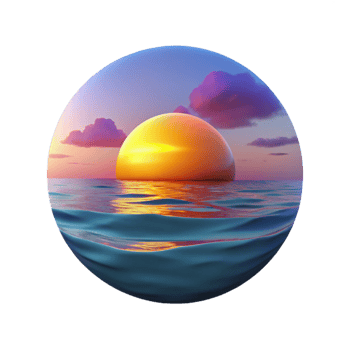 serene rustic Ocean Sunset Colorful Sky Calm Water Transparent Background original png