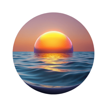 stunning traditional Ocean Sunset Colorful Sky Calm Water Transparent Background premium png