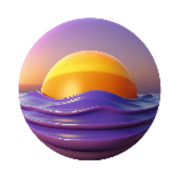 magnificent modern Ocean Sunset Cutout Orange and Purple Hues premium png