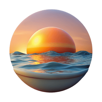 beautiful traditional Ocean Sunset Scene Element professional png