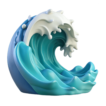 dramatic vintage Ocean Waves Crashing Cutout Transparent Background premium png
