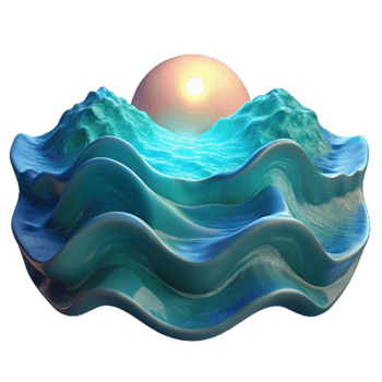 elegant traditional Ocean Waves From Below Cutout Sunlight Filtering professional png