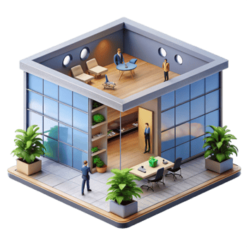 magnificent classic Office Building Interior with People Cutout high quality png