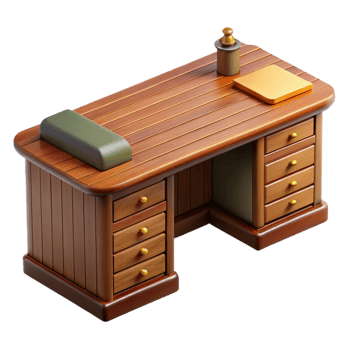 extraordinary creative Office Desk Wooden Top Isolated png