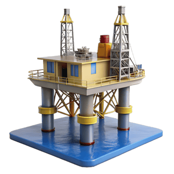 dramatic classic Offshore Oil Rig Platform Silhouette exclusive png