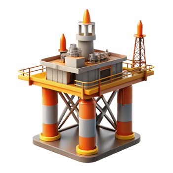 dramatic contemporary Offshore Platform Flare Stack Silhouette Transparent Background authentic png