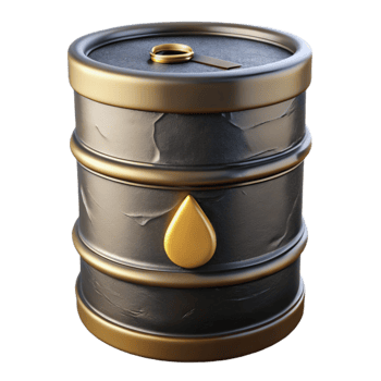 extraordinary artistic Oil Barrel Icon with Black and Gold Finish Cutout genuine png
