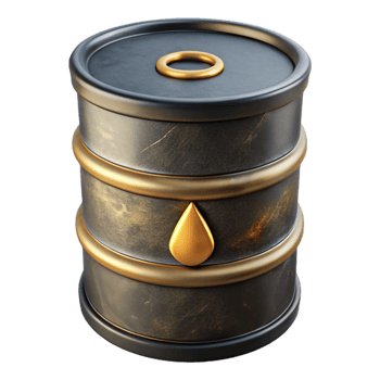 extraordinary artistic Oil Barrel Icon with Black and Gold Finish Cutout premium png