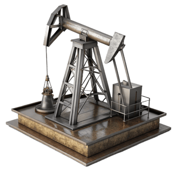 impressive creative Oil Rig Silhouette with Derrick and Platform Cutout high quality png