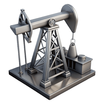 beautiful modern Oil Rig Silhouette with Derrick and Platform Cutout genuine png