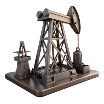 elegant minimalist Oil Rig Silhouette with Derrick and Platform Cutout detailed png