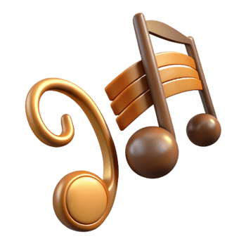 beautiful minimalist Oktoberfest Music Notes with Treble Clef Isolated high quality png