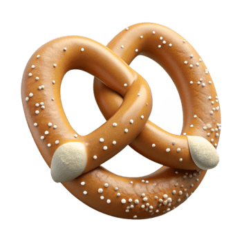 magnificent contemporary Oktoberfest Pretzel with Salt Crystals Transparent Background high resolution png