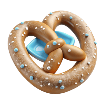 serene traditional Oktoberfest Pretzel with Salt Crystals Transparent Background professional png