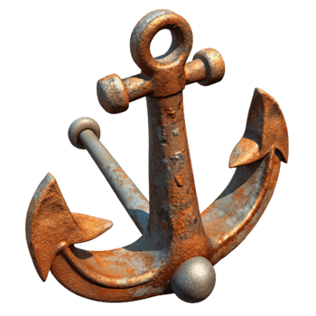 serene modern Old Anchor Resting on Seabed Rusty Transparent Background original png