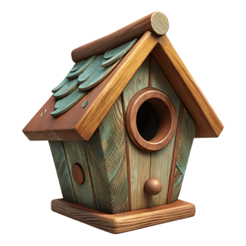 wonderful classic Old Birdhouse Cutout with Wooden Construction png