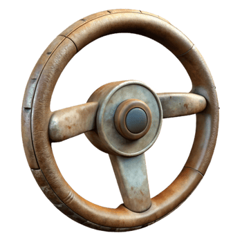 elegant modern Old Car Steering Wheel with Horn Button Isolated detailed png