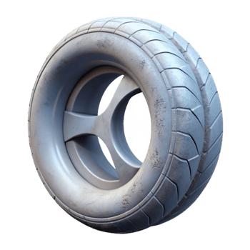 serene minimalist Old Car Tire with Whitewall Detail Isolated exclusive png