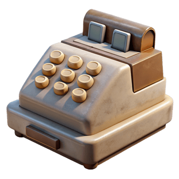 impressive minimalist Old Fashioned Cash Register Keys Closeup Transparent Background genuine png