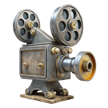 elegant artistic Old Film Projector Side Angle Cutout detailed png